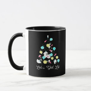Let's Get Lit Christmas Holiday Lights Funny Pun S Mug