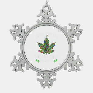 Let's Get Lit Christmas In July Christmas Tree Snowflake Pewter Christmas Ornament