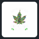 Let's Get Lit Christmas In July Christmas Tree Square Sticker<br><div class="desc">Let's Get Lit Christmas In July Christmas Tree: A quirky “Christmas in July” pun featuring tree lights. Perfect for mid-year celebrations. Fun,  festive,  and playful.</div>
