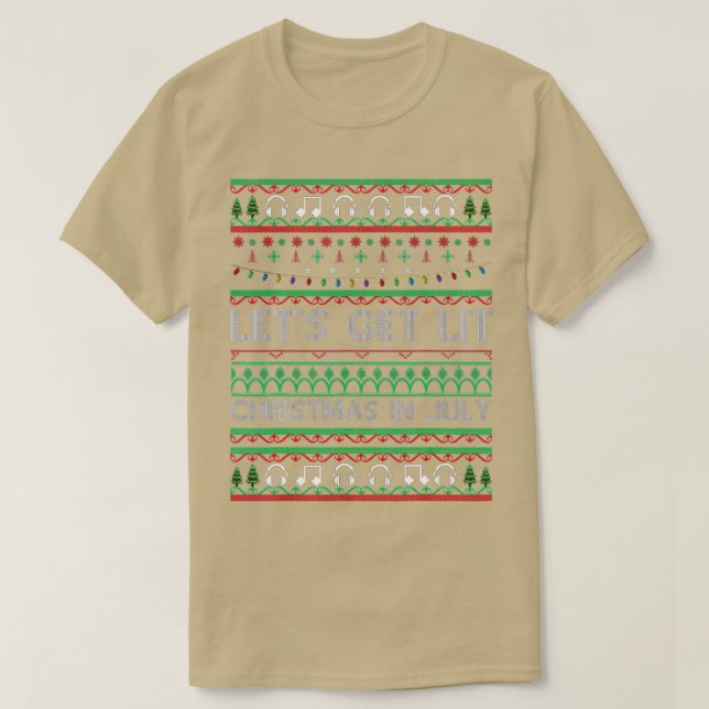 Let's Get Lit Christmas in july summer christmas T T-Shirt (Design Front)