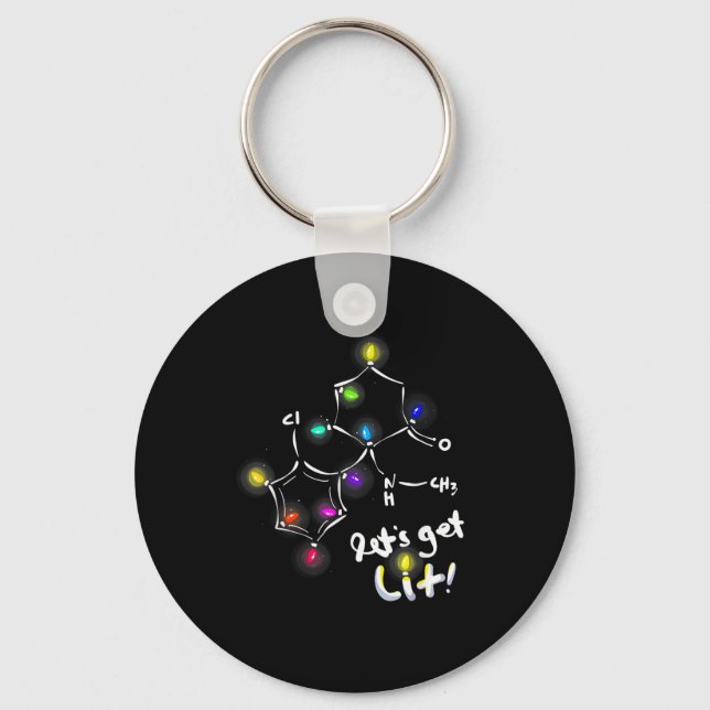 Let's Get Lit Christmas Ketamine Key Ring (Front)
