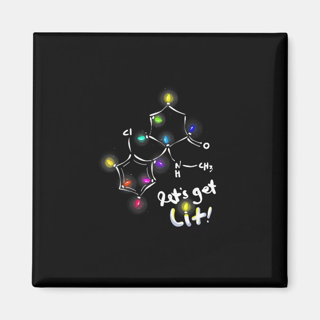 Let's Get Lit Christmas Ketamine Magnet (Front)