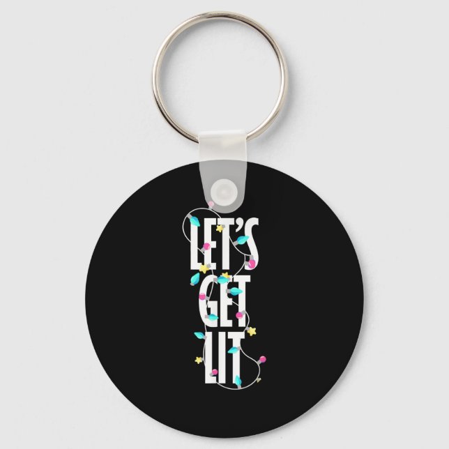 Let's Get Lit Christmas Light Key Ring (Front)