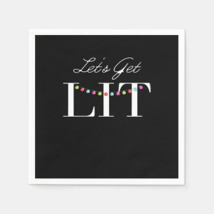 Let's Get Lit Christmas Lights Classic Napkin