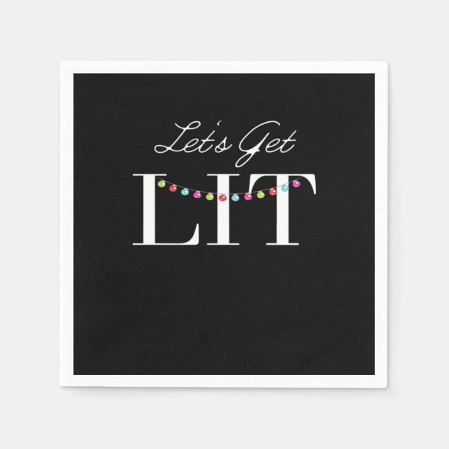 Let's Get Lit Christmas Lights Classic Napkin (Front)