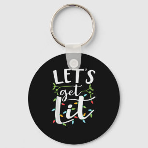 Let's Get Lit Christmas Lights Creative Classic Key Ring
