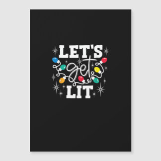 Let's Get Lit Christmas Lights Funny Retro