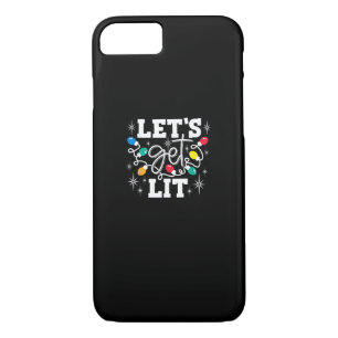 Let's Get Lit Christmas Lights Funny Retro Case-Mate iPhone Case