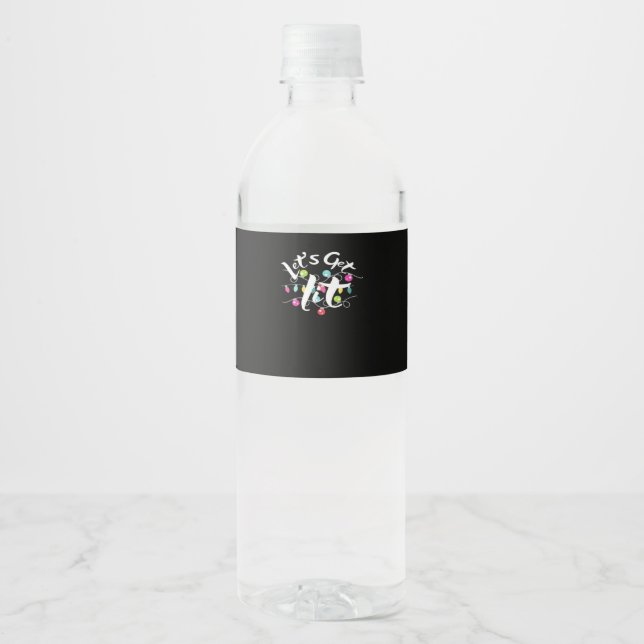 Let's Get Lit, Christmas Lights - Getting Lit At C Water Bottle Label (Front)