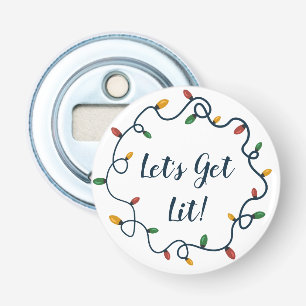 Let's Get Lit Christmas Lights Wreath Bottle Opener