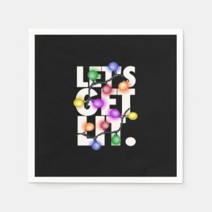 Let's Get Lit Christmas Outfit Classic Napkin