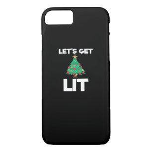 Let's Get Lit Christmas Tree Holiday Drinking Case-Mate iPhone Case