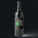 Let's Get Lit Christmas Tree Lights Funny Classic Wine Label<br><div class="desc">Let's Get Lit Christmas Tree Lights Funny Classic: A funny Christmas tree and lights pun design. Perfect for holiday humour fans. Playful,  bold,  and seasonal.</div>