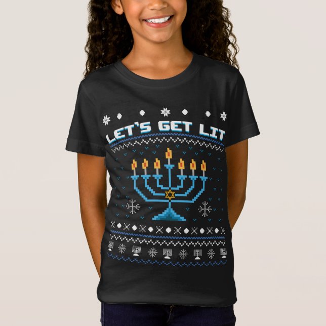Let's Get Lit Christmas Tree T-Shirt (Front)