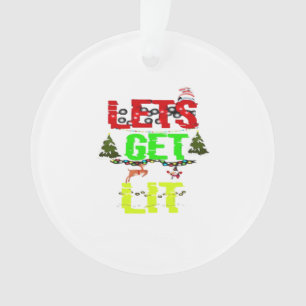 Let's Get Lit Classic Funny Retro Ornament