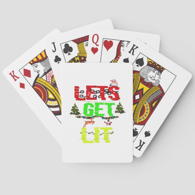 Let's Get Lit Classic Funny Retro Playing Cards (Back)