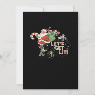 Let's Get Lit Classic Minimal Clean Holiday Card