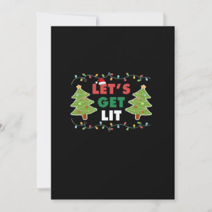 Let's Get Lit Classic Retro Graphic Holiday Card