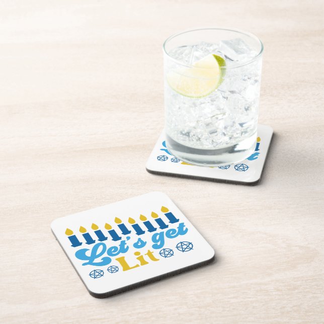 Let's Get Lit! Cork-Backed Coasters (Right Side)