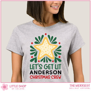 Let's Get Lit Customisable Family Christmas Crew T-Shirt