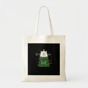 Let's Get Lit Cute Bear Christmas Pyjamas Tote Bag