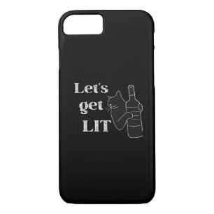 Let's Get Lit. Drinking Cat Classic Case-Mate iPhone Case