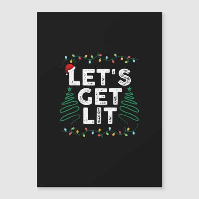 Let's Get Lit Drinking Funny Christmas Gift (Front)