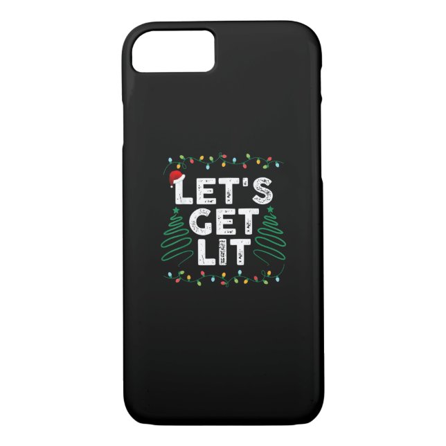 Let's Get Lit Drinking Funny Christmas Gift Case-Mate iPhone Case (Back)