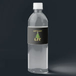 Let's Get Lit Drinking Funny Christmas Water Bottle Label<br><div class="desc">Let's Get Lit Drinking Funny Christmas: A humourous holiday design mixing Christmas spirit with drinks. Perfect for festive parties. Fun,  witty,  and seasonal.</div>