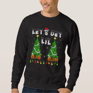 Let's Get Lit Drinking Santa Hat Christmas Lights Sweatshirt