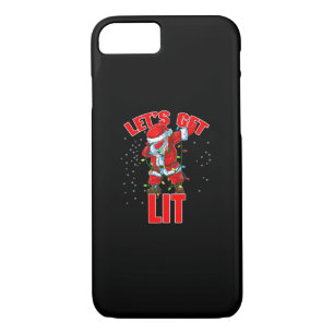 Let's Get Lit Drinking Santa Hat Dabbing Christmas Case-Mate iPhone Case