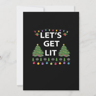 Let's Get Lit Essential Funny Quote Holiday Card