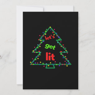 Let's Get Lit Essential Retro Style Holiday Card