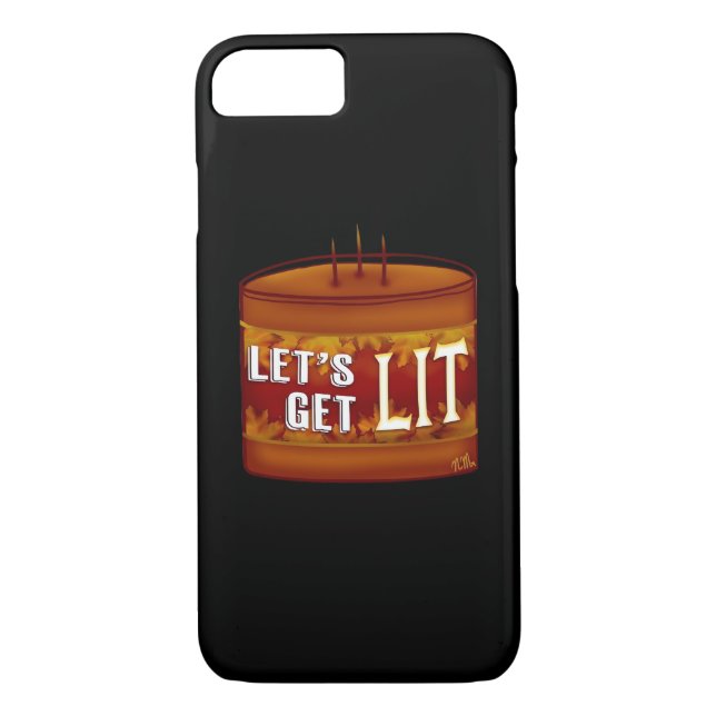 Let's Get Lit Fall Candle Classic Case-Mate iPhone Case (Back)