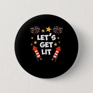 Let's Get Lit Fireworks English Teachers Get Lit 6 Cm Round Badge