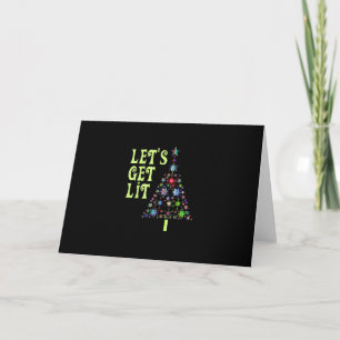Let's Get Lit Funny Christmas Card