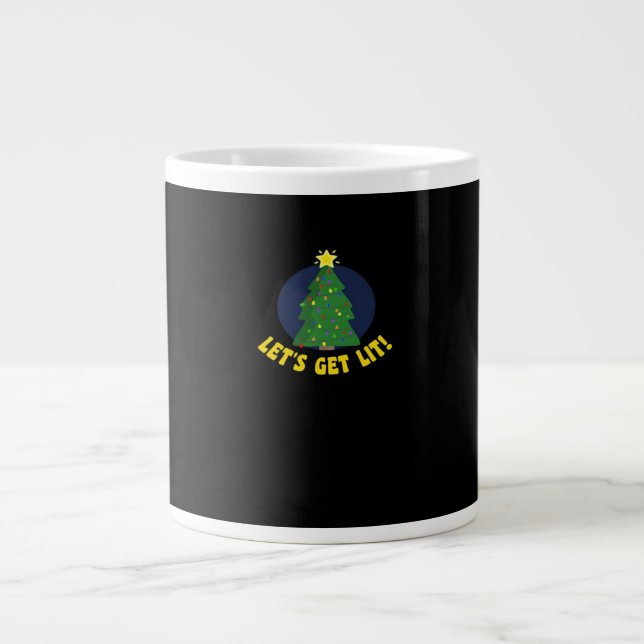 Let's Get Lit - Funny Christmas Classic Large Coffee Mug (Front)
