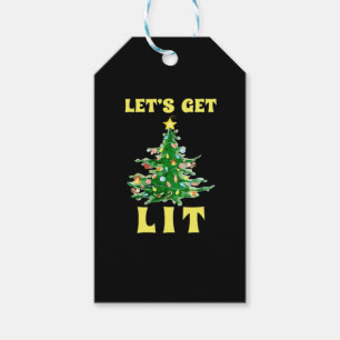 Let's Get Lit Funny Christmas Drinking Classic Gift Tags