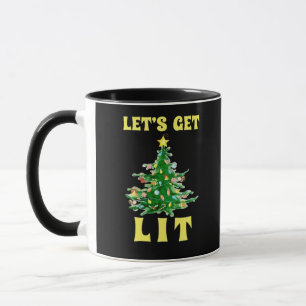 Let's Get Lit Funny Christmas Drinking Classic Mug