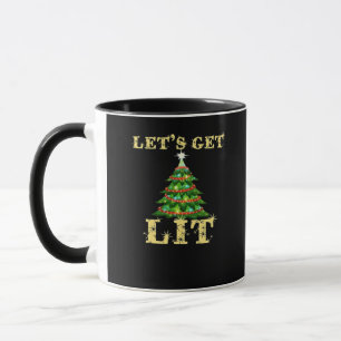 Let's Get Lit Funny Christmas Drinking Classic Mug