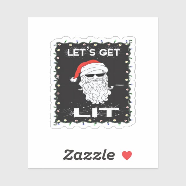Let's Get Lit Funny Christmas Drinking Essential (Sheet)