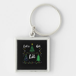 Let's Get Lit Funny Christmas Drinking Essential Key Ring