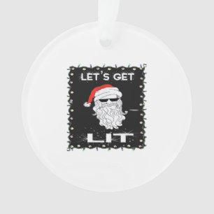 Let's Get Lit Funny Christmas Drinking Essential Ornament
