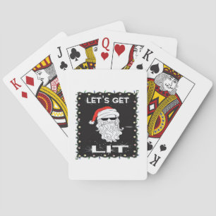 Let's Get Lit Funny Christmas Drinking Essential Playing Cards