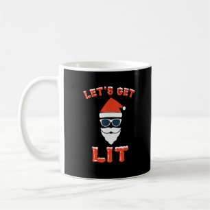Let's Get Lit Funny Christmas Drinking Funny Coffee Mug