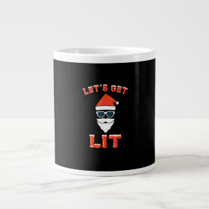 Let's Get Lit Funny Christmas Drinking Funny Large Coffee Mug