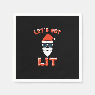 Let's Get Lit Funny Christmas Drinking Funny Napkin