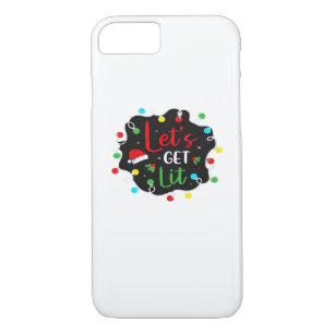 Let's Get Lit Funny Christmas Drinking Lights Sant Case-Mate iPhone Case