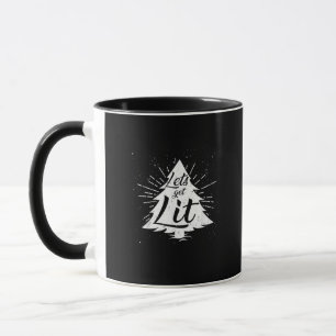 Let's Get Lit Funny Christmas Drinking Mug