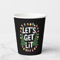 Let's Get Lit Funny Christmas Drinking Xmas Lights